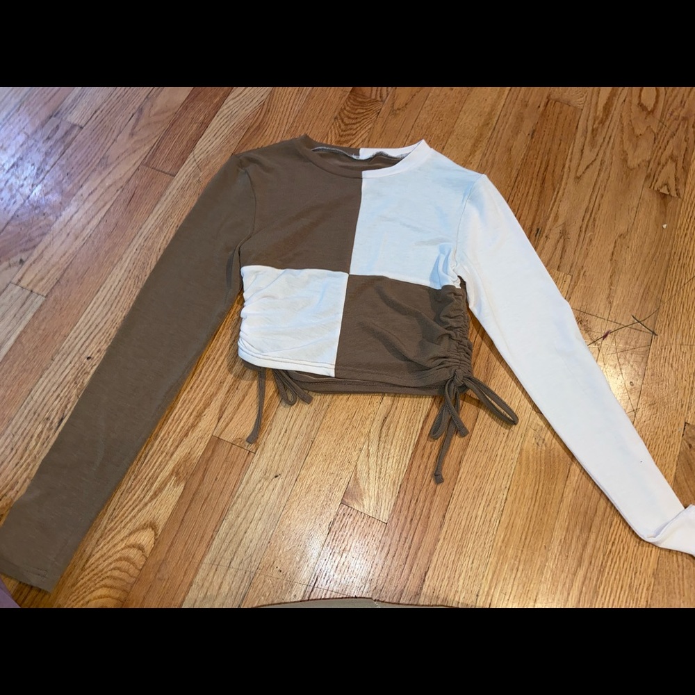 Brown and white long sleeve